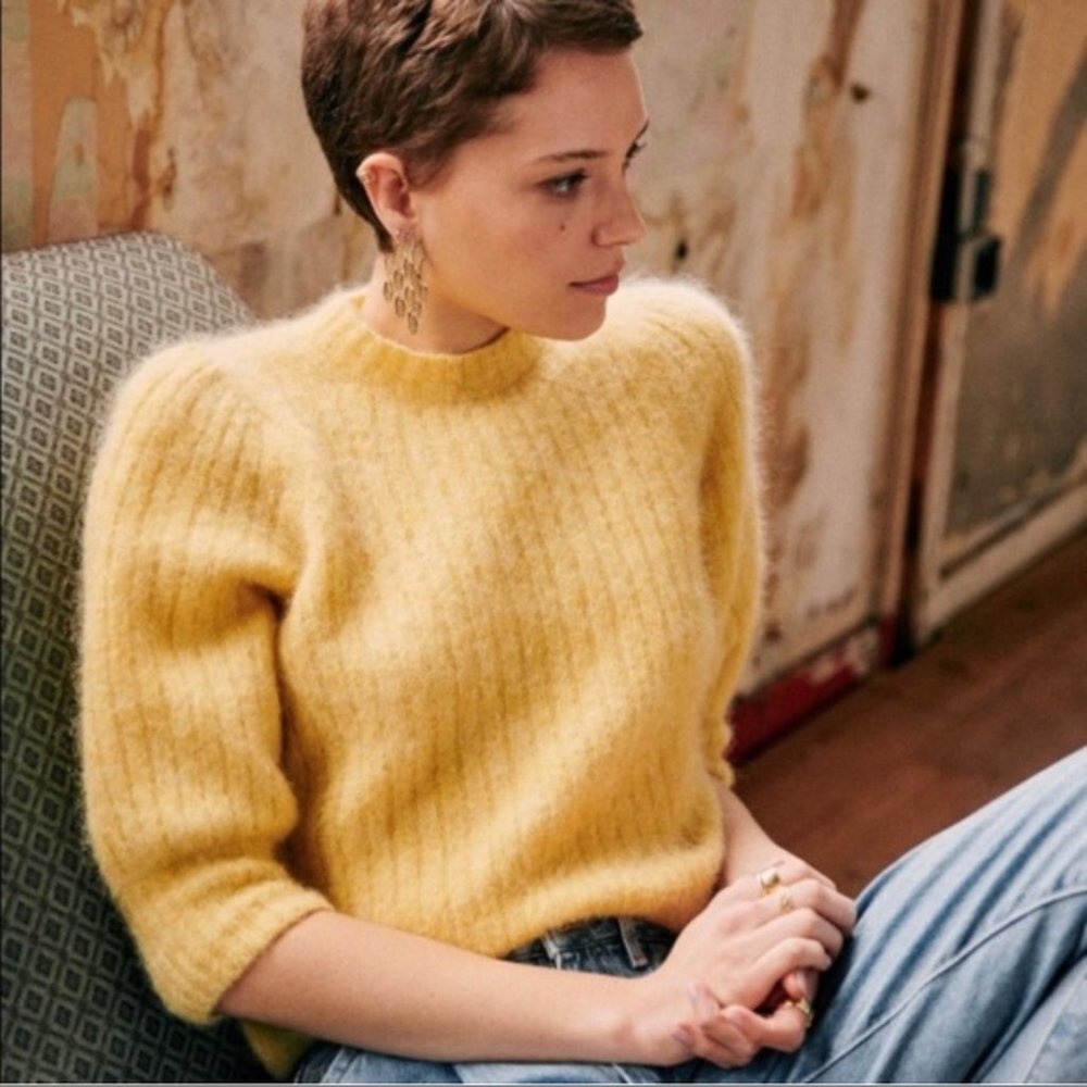 Sezane Marilou Sweater in Marigold Sz XS